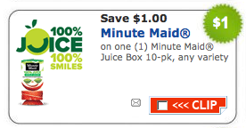 Minute Maid Juice Box Coupon | Save $1 off one 10 pack
