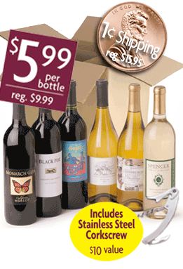 6 Bottles of Wine plus a Cork Screw for just $35.95!