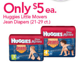 Babies R Us: Huggies Jean Diapers $3/pack Friday-Saturday Only