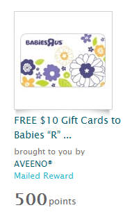 $10 Babies R Us Gift Card for 500 Points on Recycle Bank