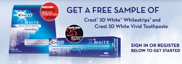 Free Sample of Crest White 3D White Strips and Toothpaste