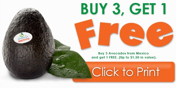 Buy Three Get One Free Avocado Printable Coupons