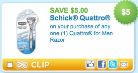 $5/1 Schick Razors Printable Coupons | Only 79 Cents at CVS!