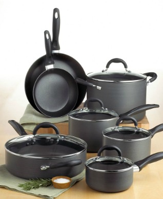 Hard Anodized 12-Piece Cookware Set for $56