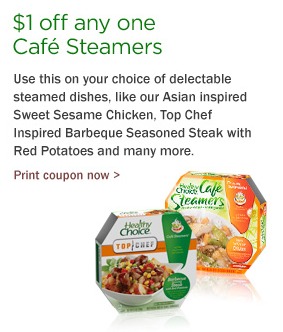 Healthy Choice Printable Coupons | Save $1 off One Cafe Steamers