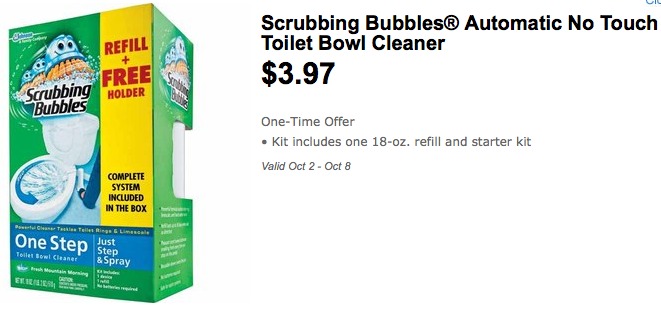 Reminder: Free Scrubbing Bubbles One Step Toilet Bowl Cleaner at Walmart