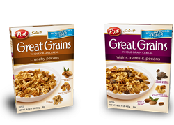 Post Great Grains Cereal for 75 Cents Per Box at Walgreens