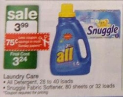 All Detergent Printable Coupons back | Makes it $2.99 per Bottle at Walgreens