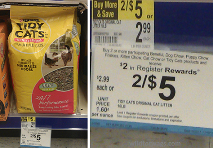 Tidy Cats Litter Only 50 Cents Per Bag After Register Rewards at Walgreens