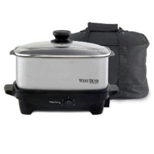 West Bend 5-Quart Oblong-Shaped Slow Cooker with Tote for $39.99