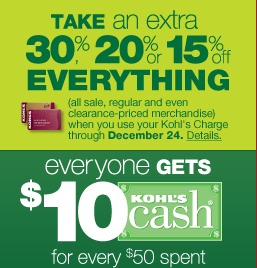 Kohl’s Coupons for 30% off and Free Shipping