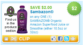 Pay Only $0.68 For Sambazon Juice Using Printable Coupon