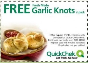 QuickChek:  Free Garlic Knots with Printable Coupon