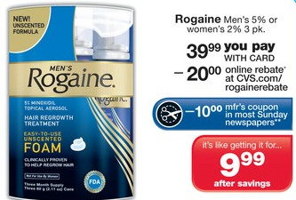 Rogaine only $9.99 at CVS