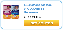 $2/1 GoodNites Printable Coupons + More