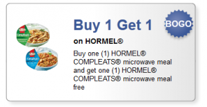 Hormel Compleats Printable Coupons for Buy One Get One Free