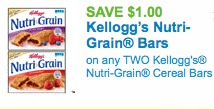 Kellogg’s Nutrigrain Bars Printable Coupons + Walmart Deal