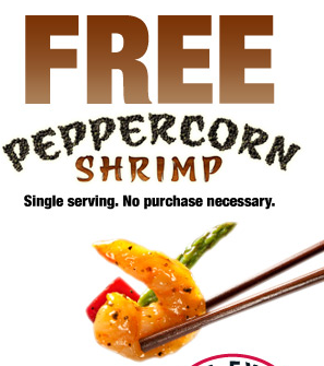 Reminder: Free Peppercorn Shrimp at Panda Express (today 2/22)