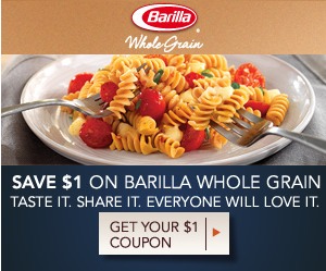 $1/1 Barilla Whole Grain Pasta Printable Coupons