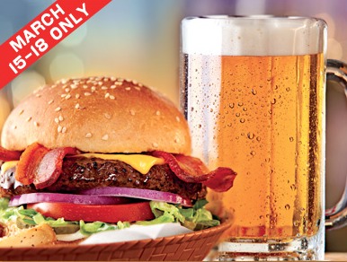 Chili’s Coupons: Two Burgers, Two Drafts and Fries for $20
