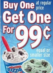 Dairy Queen: Buy One Blizzard Get a Second for 99 Cents