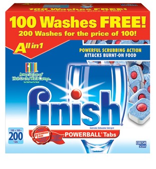 200 Finish Powerball Dish Washer Tabs for $17.99