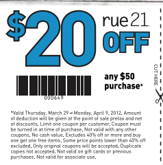 4 High Value Rue 21 Coupons!