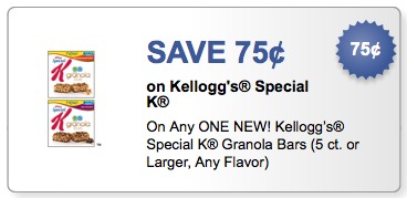 75¢/1 Special K Granola Bars Printable Coupons
