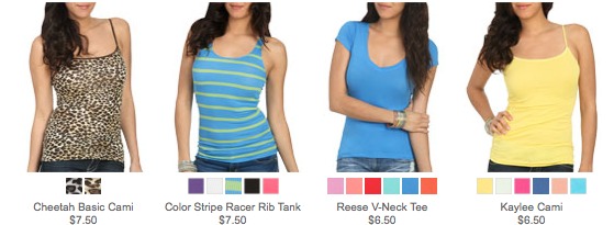 Wet Seal: 5 Tees or Tanks for $18 Shipped