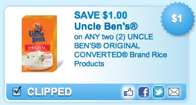 Pay $0.50 for Uncle Ben’s Rice with Printable Coupon