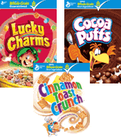 General Mills Cereals Printable Coupons good on Lucky Charms, Cinnamon Toast Crunch, Honey Nut Cheerios and More