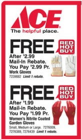 Ace Hardware: FREE Work Gloves and FREE Woman’s Garden Gloves after Rebate