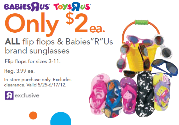 Babies R US: Flip Flops and Sunglasses for $2