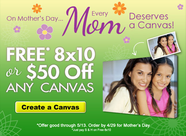 Canvas People: FREE 8×10 or $50 Off Any Canvas!
