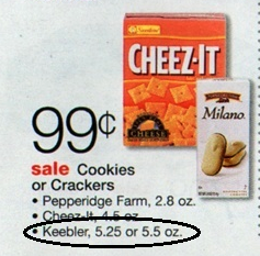 Walgreens: Keebler Cookies or Crackers only 66 Cents