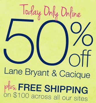 Lane Bryant 50% off Sale