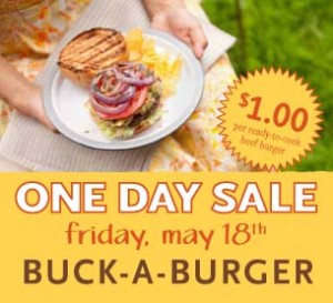 Whole Foods: Buck a Burger Sale on Friday May 18th!