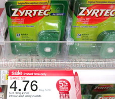 Target: Zyrtec 5 Count Just 76¢ After Coupon