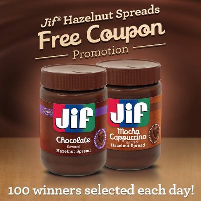 Jif Chocolate Flavored Hazelnut Spread Sweepstakes on Facebook (100 win daily!)