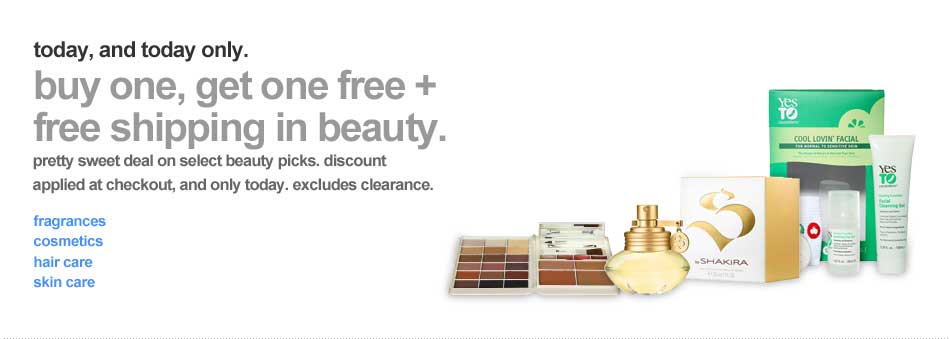 Target: Buy One Get One Free Shipping Cosmetics, Skin, Hair Care and More!