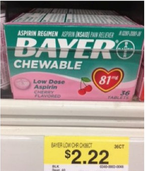 FREE Bayer Chewable Aspirin at Walmart and Kroger