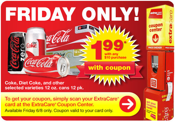 Coke Products 12 Packs and Other Select Varieties Just $1.99 With Purchase at CVS (Friday 6/8 Only)!