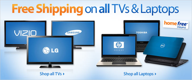 Walmart: Free Shipping on Laptops and TVs