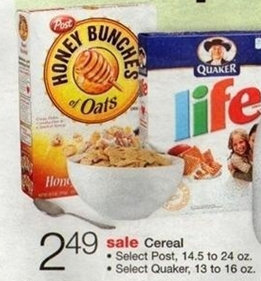 Walgreens: Post Honey Bunches of Oats and Shredded Wheat 99¢ Cereal Deals