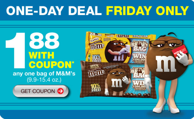 CVS: Any Bag of M&M’s Just $1.88 With Coupon – One Day Deal Friday Only! *Reminder*
