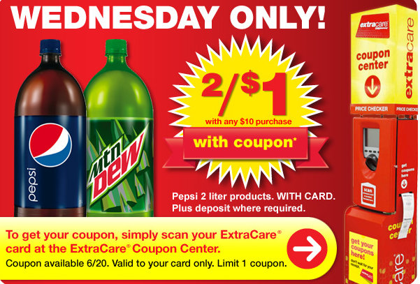 CVS: Pepsi 2 Liter Products 50¢ each With Coupon – One Day Deal Wednesday (6/20) Only!