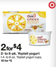 Target: Yoplait yogurt as low as 50 Cents for a two pack!