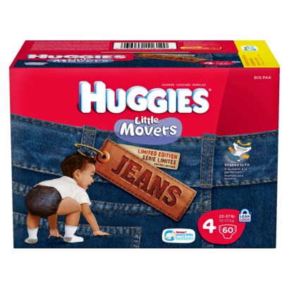 Box of Huggies Jeans Diapers Size 4 for $11.20 Shipped