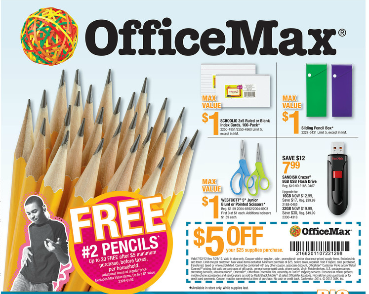 OfficeMax Back To School Deals for 07/22-07/28