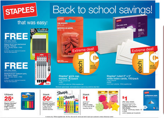 Staples Back to School Deals for 07/22-07/28